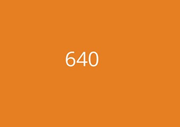 orange rectangle with the number 640 in the center